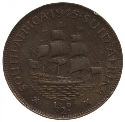 ЮАР 1/2 пенни 1945 год