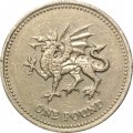 Великобритания 1 фунт 1995 год - Уэльский дракон