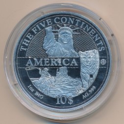 Монета Острова Кука 10 долларов 2011 год