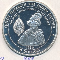 Монета Острова Питкэрн 5 долларов 1997 год