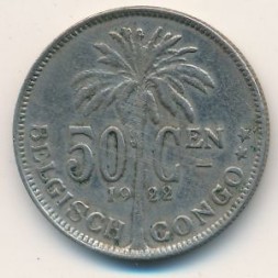 Бельгийское Конго 50 сентим 1922 год