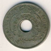 Британская Западная Африка 1/2 пенни 1936 год