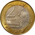 Аргентина 2 песо 2012 год - 30 лет войне за Фолклендские острова