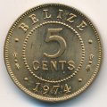 Белиз 5 центов 1974 год