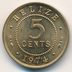 Белиз 5 центов 1974 год
