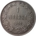 Финляндия 1 марка 1907 год - Николай II - XF