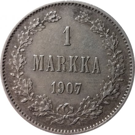 Финляндия 1 марка 1907 год - Николай II - XF