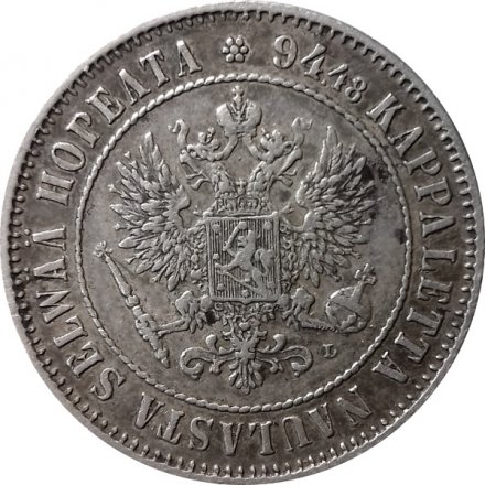 Финляндия 1 марка 1907 год - Николай II - XF