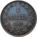 Финляндия 1 марка 1907 год - Николай II - XF