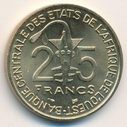 Монета Западная Африка 25 франков 1997 год