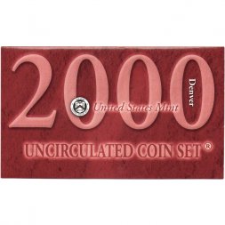 Годовой набор из 10 монет США 2000 год, монетный двор Денвер (D) (в конверте)