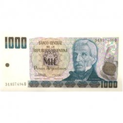 Аргентина 1000 песо 1983-1985 года - UNC