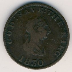 Остров Мэн 1/2 пенни 1830 год