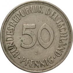 ФРГ 50 пфеннигов 1967 год (J)