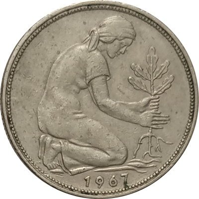 ФРГ 50 пфеннигов 1967 год (J)