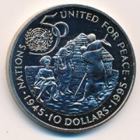 Монета Намибия 10 долларов 1995 год