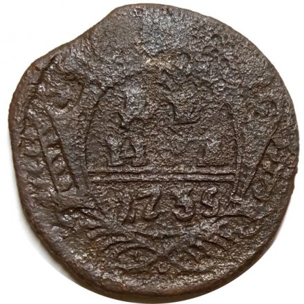 Денга 1735 год Анна Иоанновна (1730 - 1740) - VG