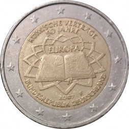 Германия 2 евро 2007 год (F) - 50 лет подписания Римского договора