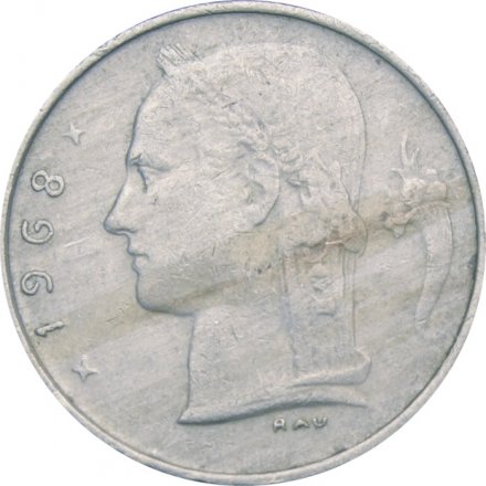 Бельгия 1 франк 1968 год BELGIQUE