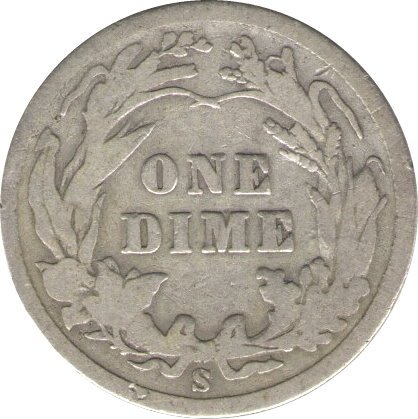 США 1 дайм (10 центов) 1905 год (S)
