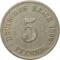 Германия 5 пфеннигов 1899 год (E)