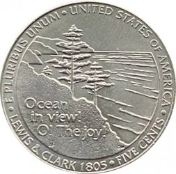 США 5 центов 2005 год - Выход к океану (D)