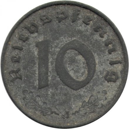 Третий Рейх 10 рейхспфеннигов 1943 год (J)