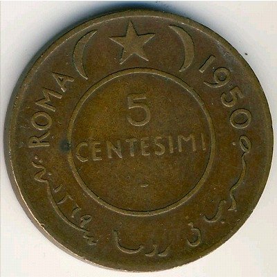 Сомали 5 чентезимо 1950 год