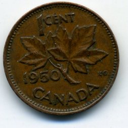 Канада 1 цент 1950 год - Король Георг VI