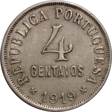 Португалия 4 сентаво 1919 год