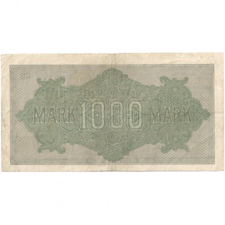 Веймарская Республика 1000 марок 1922 год - Черный номер - F
