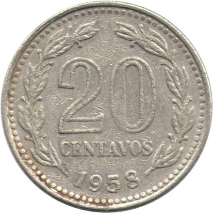Аргентина 20 сентаво 1958 год