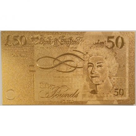 Сувенирная банкнота Великобритания 50 фунтов (золотые) - UNC
