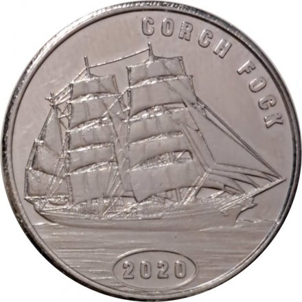 Жетон Остров Флорес 1 доллар 2020 г. Серия Парусники. Corch Fock (Горх Фок)
