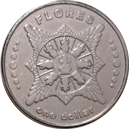 Жетон Остров Флорес 1 доллар 2020 г. Серия Парусники. Corch Fock (Горх Фок)