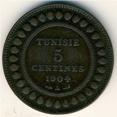 Тунис 5 сантимов 1904 год