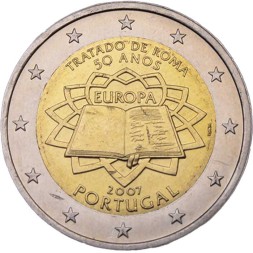 Португалия 2 евро 2007 год - 50 лет подписания Римского договора