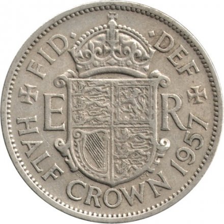 Великобритания 1/2 кроны 1957 год