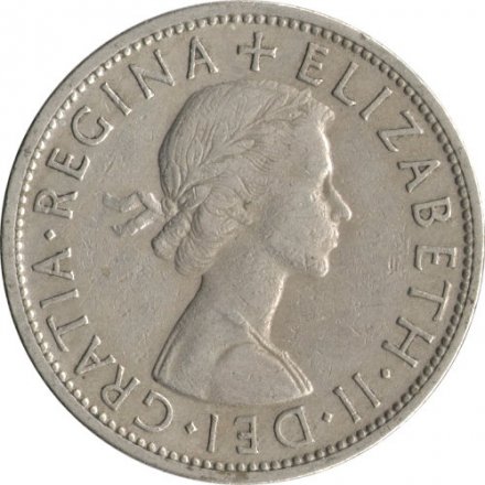 Великобритания 1/2 кроны 1957 год