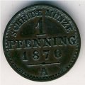 Пруссия 1 пфеннинг 1870 год