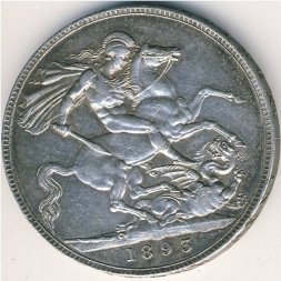 Великобритания 1 крона 1893 год