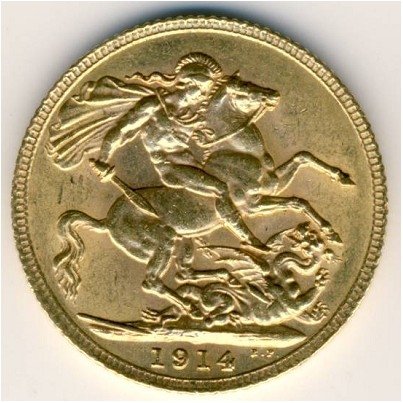 Великобритания 1 соверен 1914 год