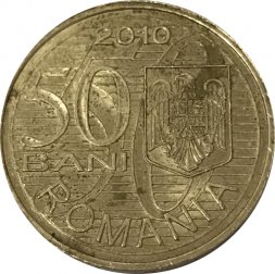 Румыния 50 бани 2010 год - 100 лет первому полету Аурела Влайка