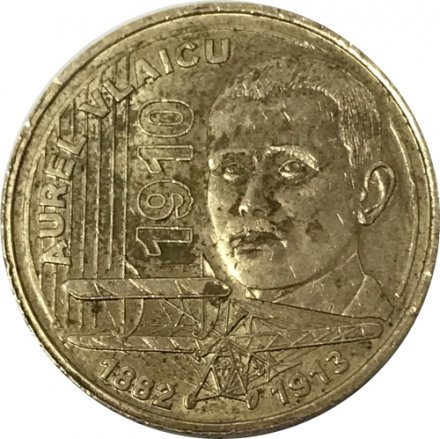 Румыния 50 бани 2010 год - 100 лет первому полету Аурела Влайка