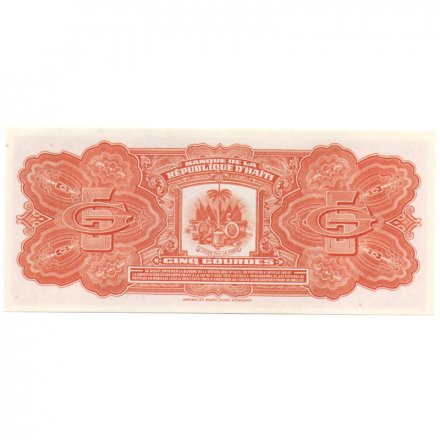 Гаити 5 гурдов 1979 год - UNC
