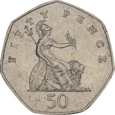 Великобритания 50 пенсов 1997 год (27.3 мм)