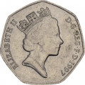 Великобритания 50 пенсов 1997 год (27.3 мм)