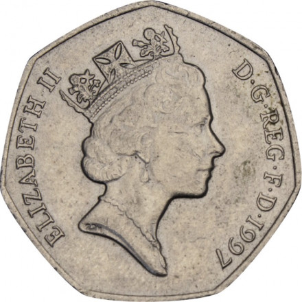 Великобритания 50 пенсов 1997 год (27.3 мм)