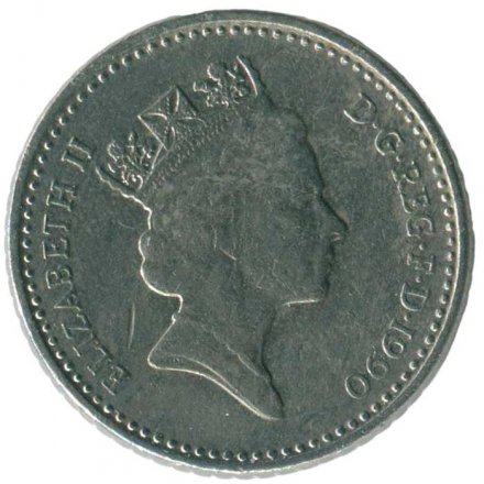 Великобритания 5 пенсов 1990 год