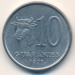 Монета Парагвай 10 гуарани 1975 год